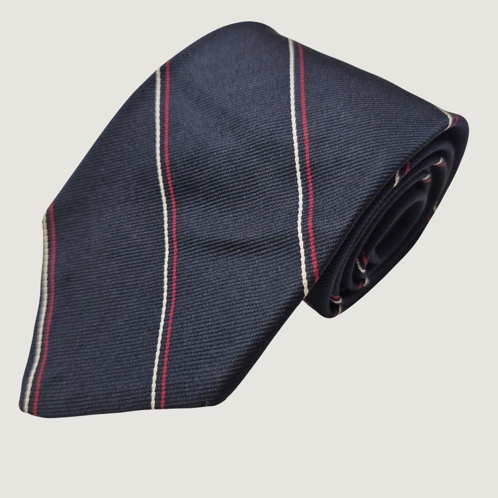 Brooks Brothers‎ Makers Tie Navy Blue Silk Repp Stripe Ivy League Classic USA